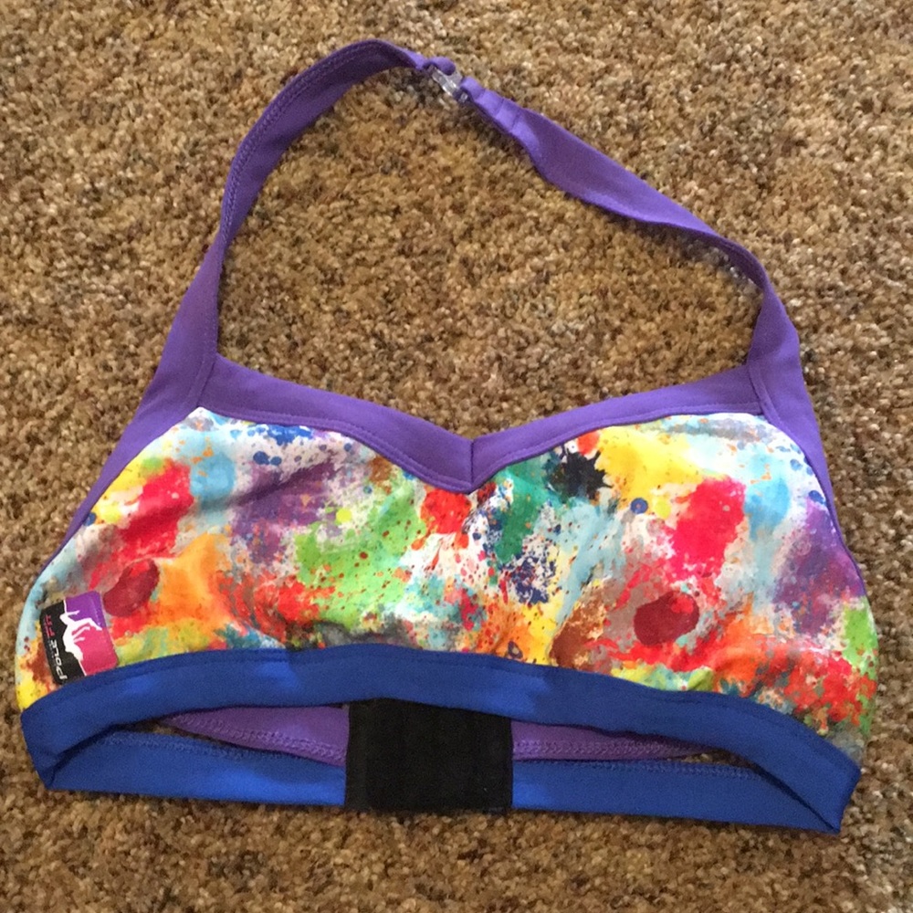 Bad kitty paint splash pole sports bra